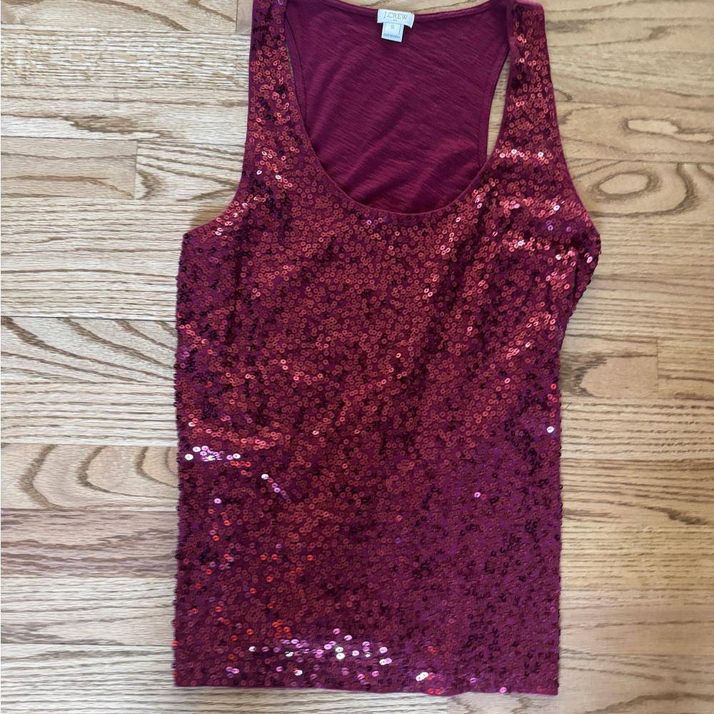 J. Crew Sparkling Wine Sequin Tank Top. Size Small